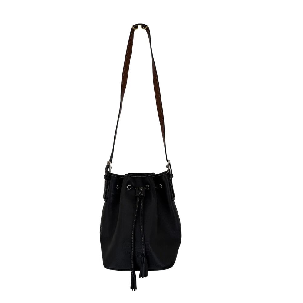 Vintage Coach Black Leather Small Bucket Bag 7554